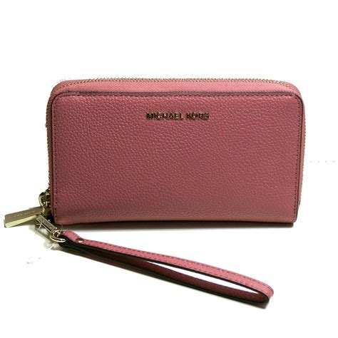 michael kors rose colored wristlet|Michael Kors wallet with strap.